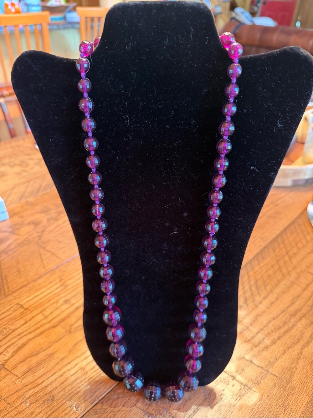 Vintage Kenneth Lane Faceted Purple Beaded Necklace - Women Jewelry
